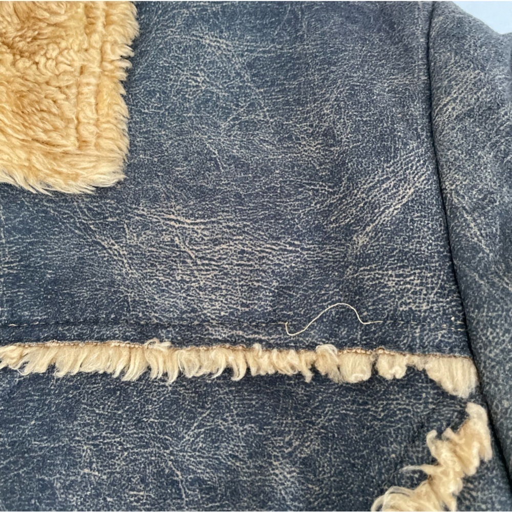 Vintage Y2K Size L/G Long Aviator Faux Fur Afghan Coat 70s Hippie Boho Grunge - Picture 16 of 16